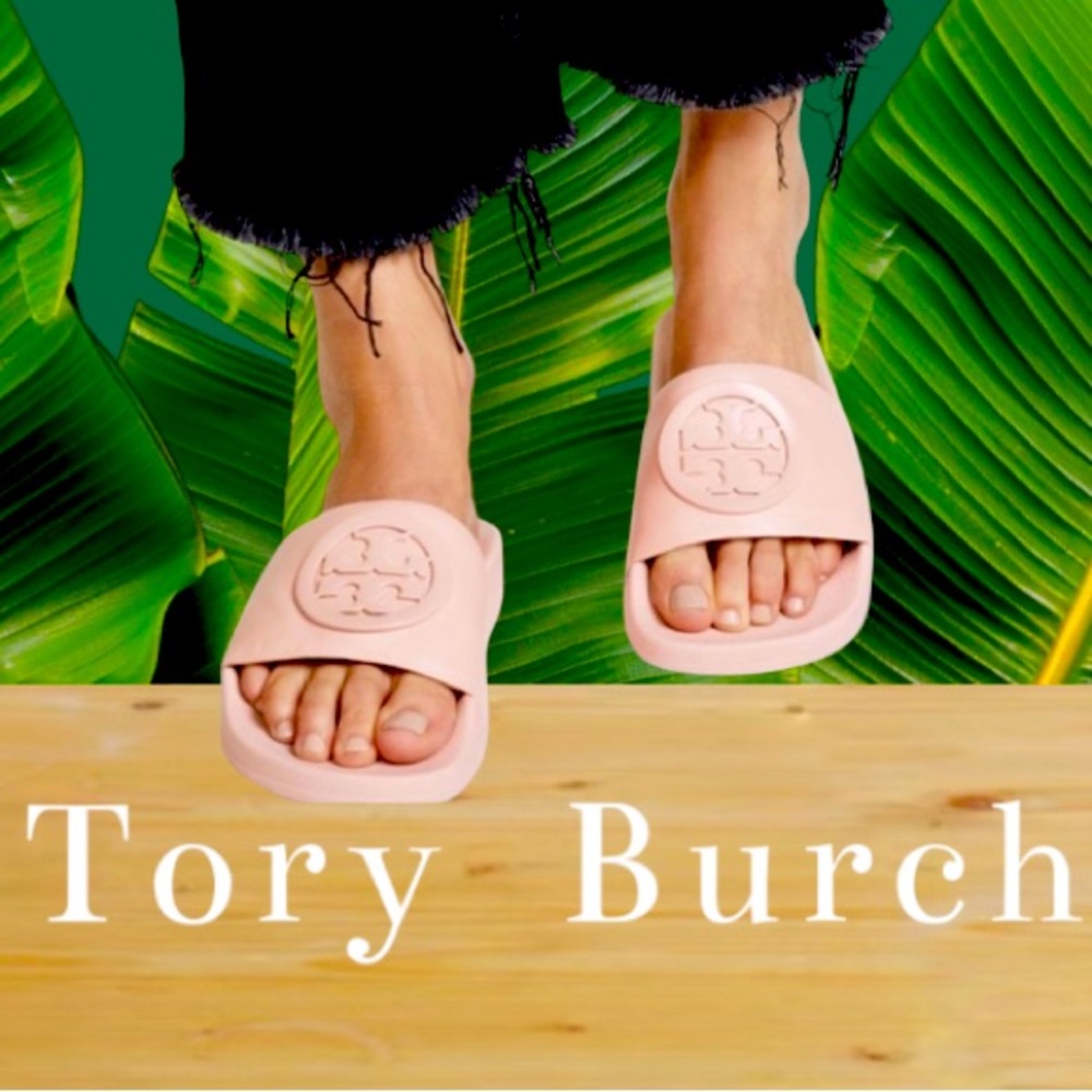 Tory Burch Lina shell pink slides women’s shoes size 9